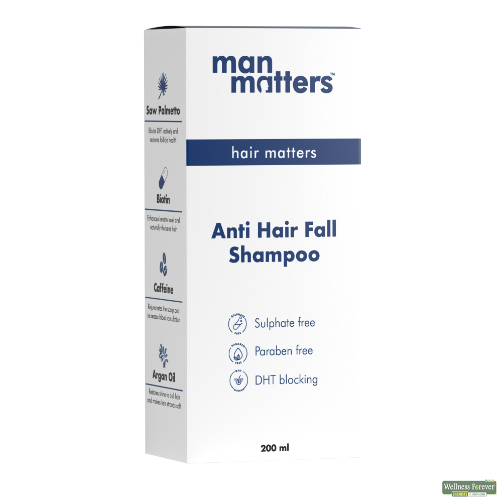 Buy Man Matters Hair Fall Control Dht Blocker Shampoo, 200 Ml Online at Best Price | Wellness Forever Buy Man Matters Hair Fall Control Dht Blocker Shampoo, 200 Ml Online at Best Price | Wellness Forever