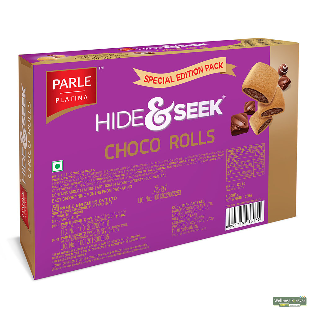 Buy Parle Hide Seek Choco Rolls 250g Online Wellness Forever