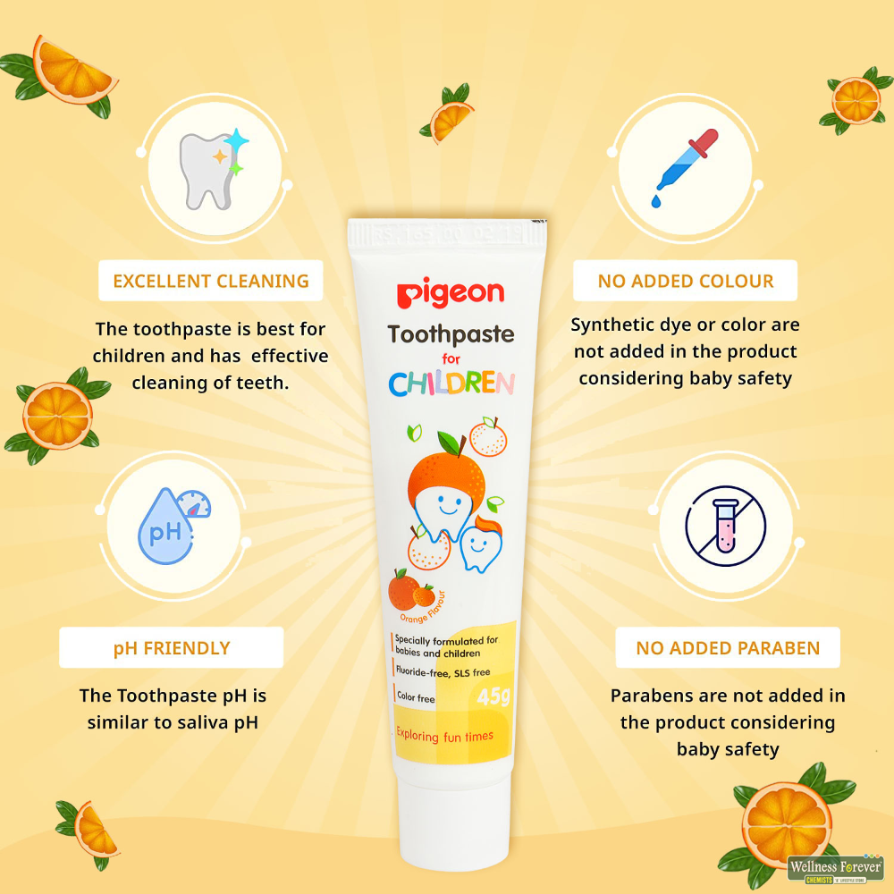 Buy Pigeon Children Flavour Toothpaste, Orange, 45g Online Wellness